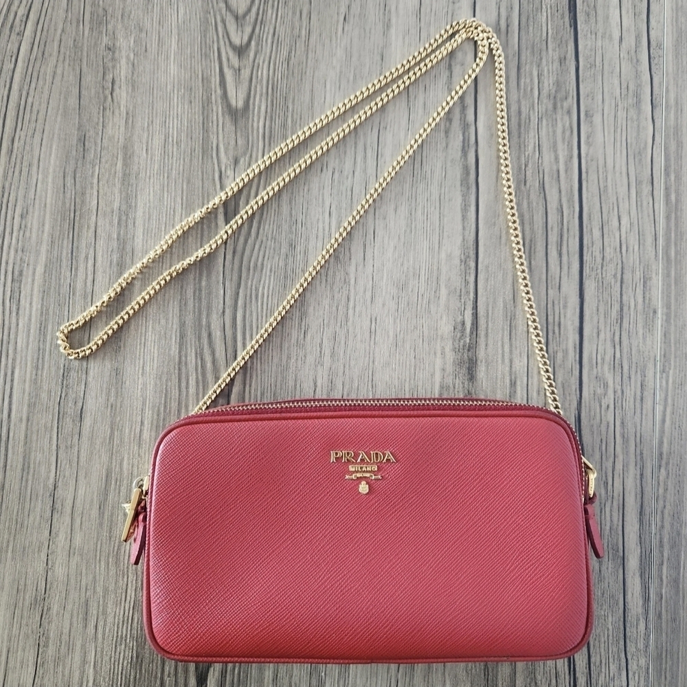 Prada Red Leather Camera Bag - Picture 2 of 10
